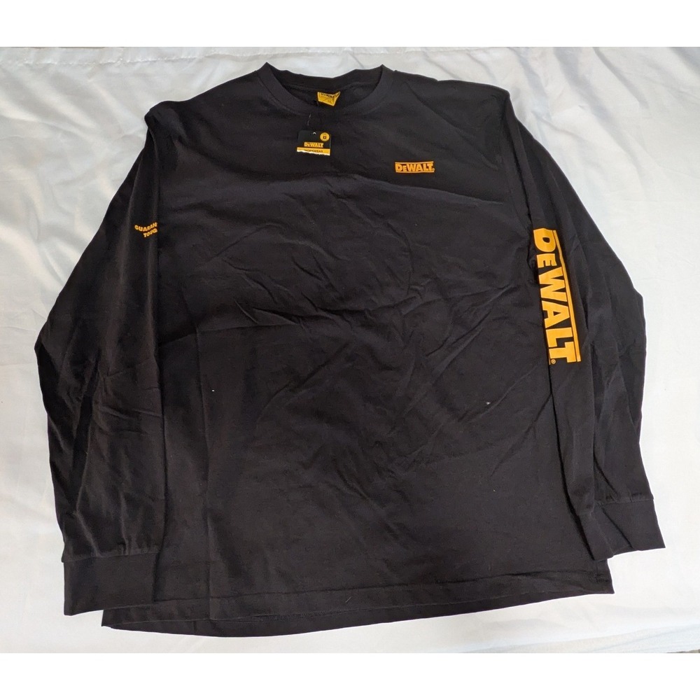 DeWalt Long Sleeve T-Shirt Mens XXL Black New Workwear Graphic Logo Shirt